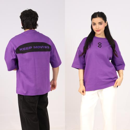 تيشرت بنفسجي بكتابة من الخلف