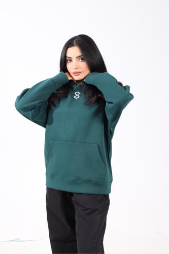 هودي اخضر بكتابة من الخلف