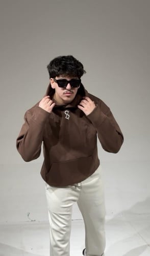 هودي اوفر سايز بني