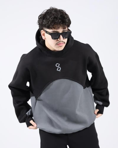 هودي أسود رصاصي