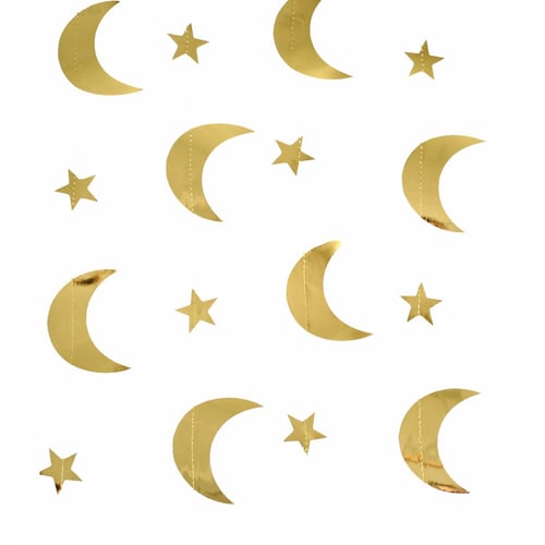 زينة هلال العيد لون ذهبي