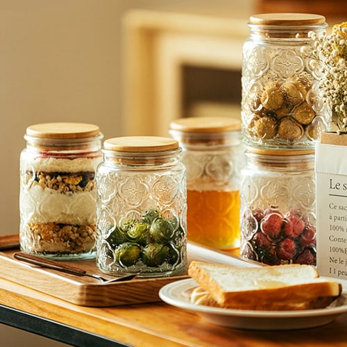 قارورة تخزين زجاج مقاس وسط