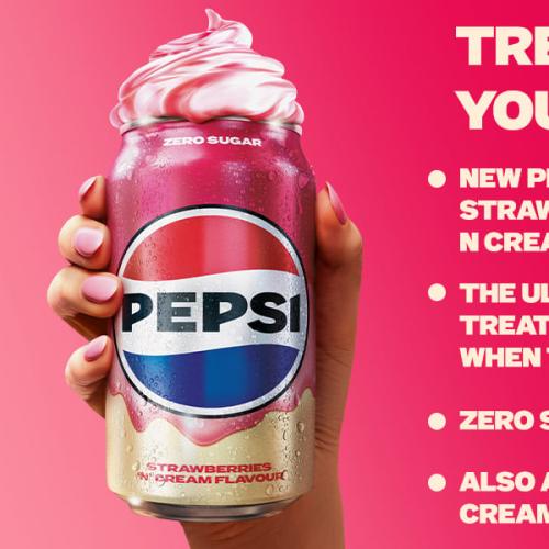 Pepsi with strawberry and cream flavor