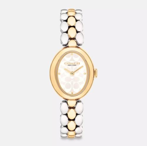 ساعة كوتش نسائية فضي وذهبي