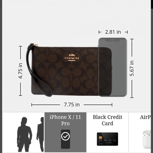 محفظة كوتش ريستلت كبيرة مع جيوب بطاقات