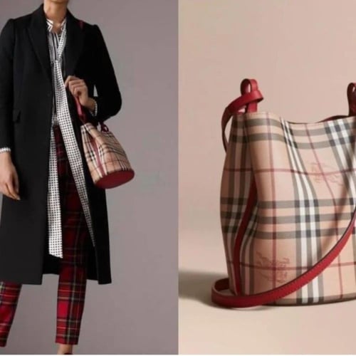 حقيبة ماركة بربري أصلية احمر شامل الملحقات