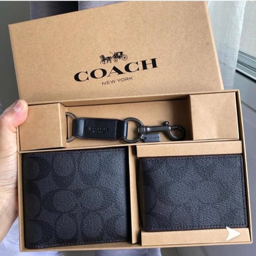 محفظة كوتش رجالية طقم هدية