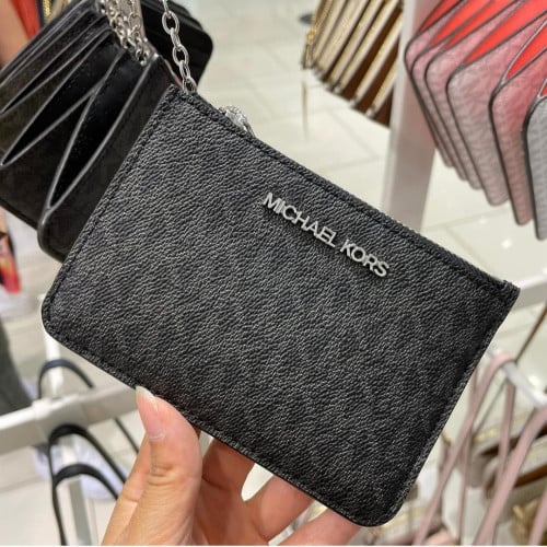 محفظه بطاقات مايكل كورس صغيرة بسحاب علوي مع حامل