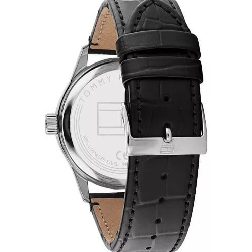 ساعة تومي هيلفيغر جلد اسود 42 ملم