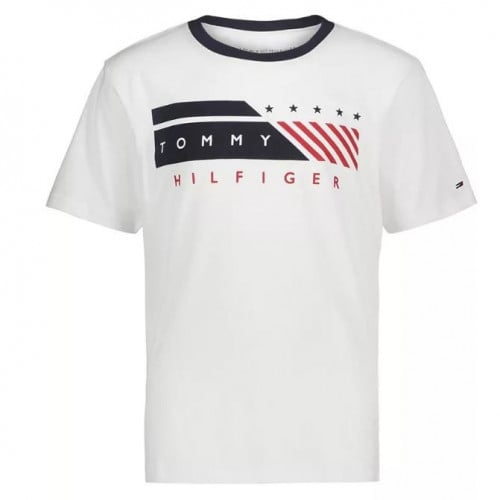 أولاد صغار تومي هيلفيغر تي شيرت بشعار امركانا