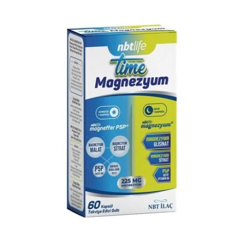 كبسولات مكمل غذائي ماغنيسيوم – nbtlife Time Magnez...