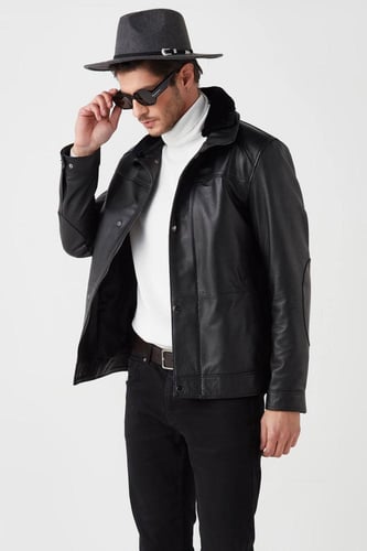 معطف جلد رجالي من DERIZA - أصلي