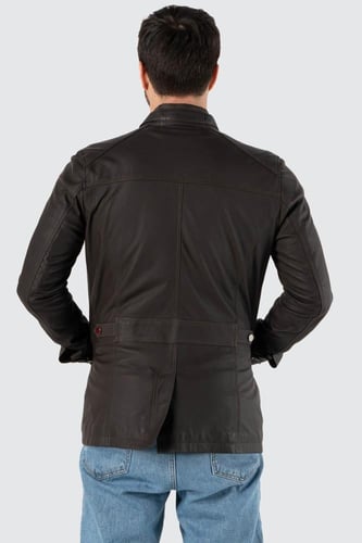 سترة Tore من الجلد الطبيعي باللون البني الكلاسيكي...