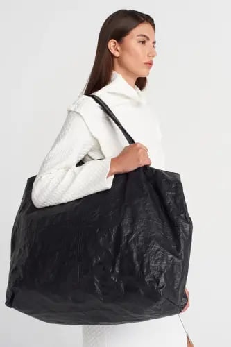 حقيبة تسوق نسائية كبيرة - أسود - عملية وعصرية يومي...