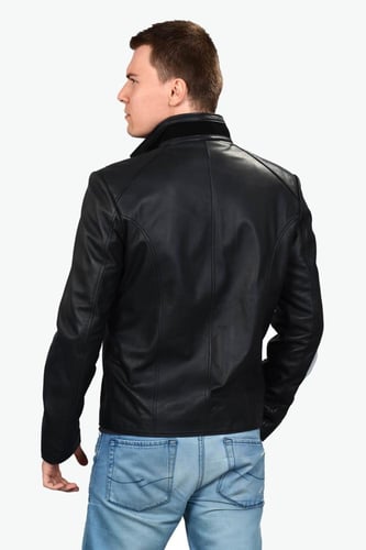 سترة جلدية سوداء من DERIZA - أصلي