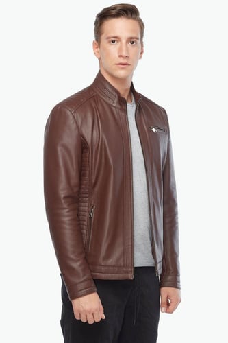 معطف جلد طبيعي للرجال من DERIZA - أصلي