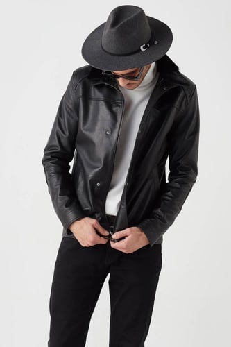 معطف جلد رجالي من DERIZA - أصلي