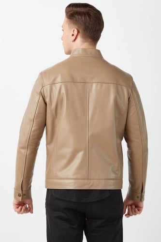 معطف كلاسيكي من جلد الطبيعي للرجال من DERIZA - أصل...