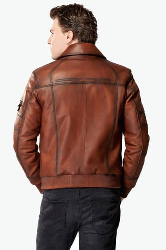 معطف جلد طبيعي رجالي من DERIZA - أصلي