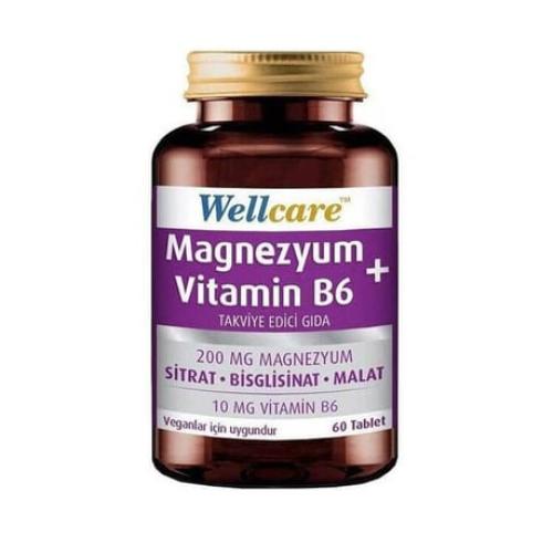 أقراص ويلكير مغنيسيوم وفيتامين ب6 – Wellcare – 60...