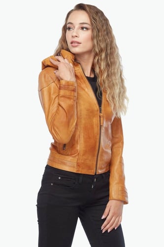 سترة نسائية جلدية للمرأة من DERIZA - أصلي