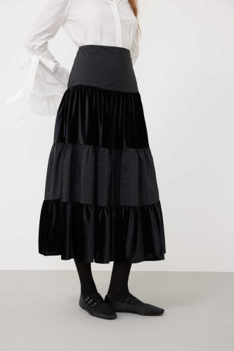 تنورة ماكسي – أسود – مخمل وتفتا فخم – ROMAN – تركي...