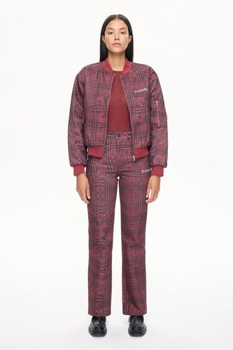 بنطال كابيرن بسجادة ليزر منقوش - قصة مستقيمة - نسا...