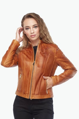 معطف جلد للمرأة من DERIZA - أصلي