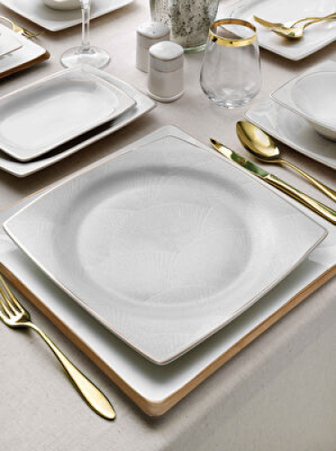 طقم عشاء جيزيل - ذهبي - بورسلين 60 قطعة - LINENS -...