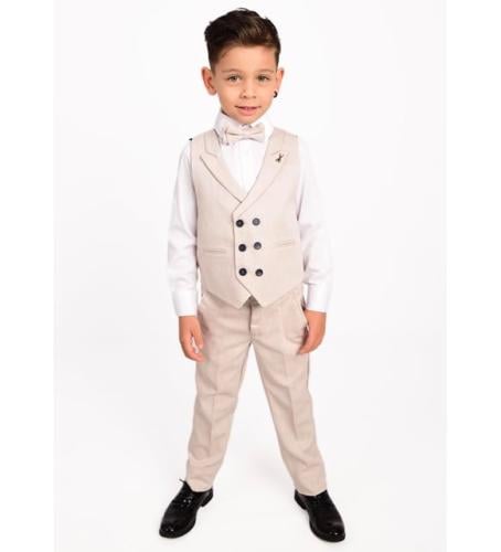 سترة سهرة للأولاد | كريمي | مزينة بدبابيس مقص | أن...