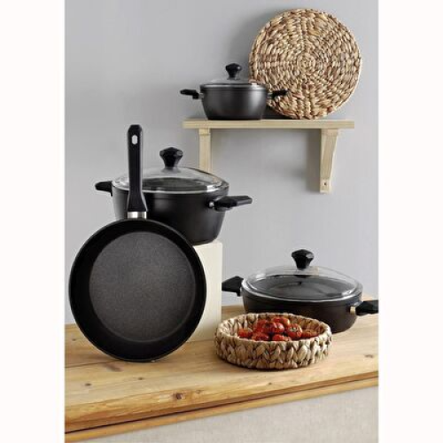 طقم أواني طهي دايموند كوك - أسود - طلاء غير لاصق 7...