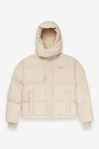 سترة قصيرة منفوخة بيج تصميم عصري بوليستر فاخر Les...