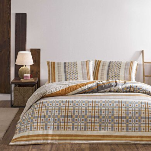 طقم غطاء لحاف قطن - ناعم وصحي لغرفة النوم - 4 قطع...