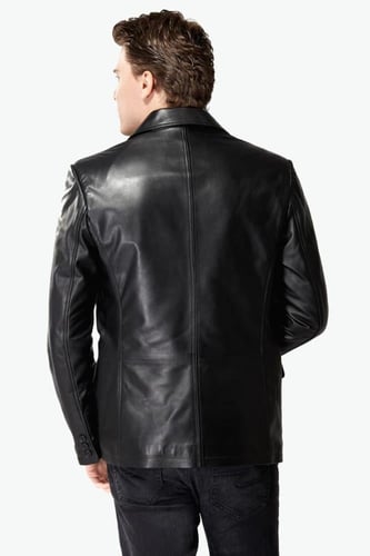 سترة غارميني الجلدية السوداء من DERIZA - أصلي