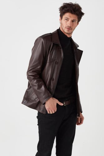 سترة جلدية أصلية قطع إيطالية من DERIZA - أصلي