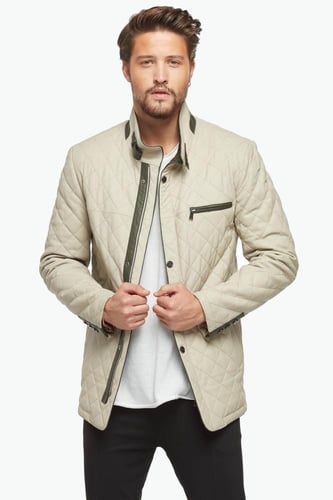 معطف جلد باللون البيج من DERIZA - أصلي