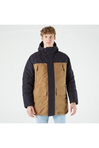 معطف رجالي كحلي و بيج بغطاء للرأس من Lacoste - أصل...