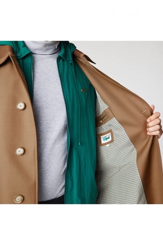 معطف رجالي طويل من مزيج الصوف من Lacoste - أصلي