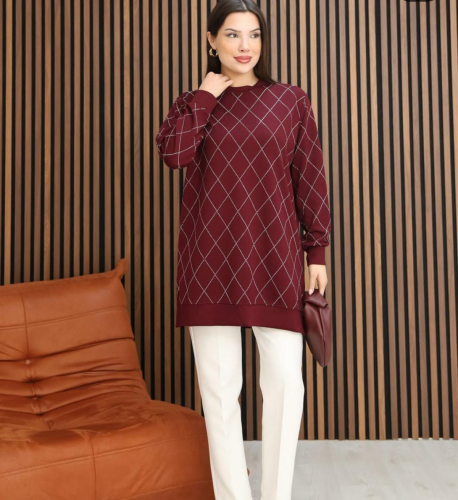 سويت شيرت نسائي – modacan toptan – برغاندي – تريكو – S-M-L-XL –صنع في تركيا