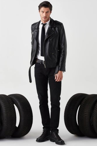 سترة جاك لراكبي الدراجات النارية من الجلد الطبيعي...