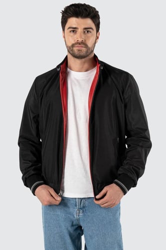 معطف جلد أحمر مزدوج الجوانب من الجلد الطبيعي من DE...