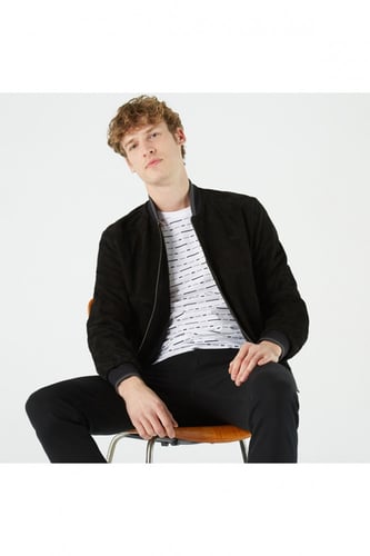 جاكيت أسود رجالي بسحاب من Lacoste- أصلي