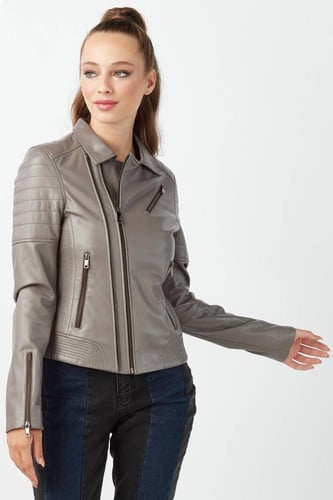 معطف من الجلد الطبيعي للنساء من DERIZA - أصلي