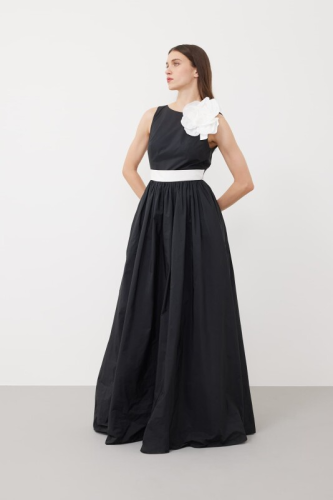 فستان تفتا طويل بدون أكمام أسود - ROMAN - تركي أصل...