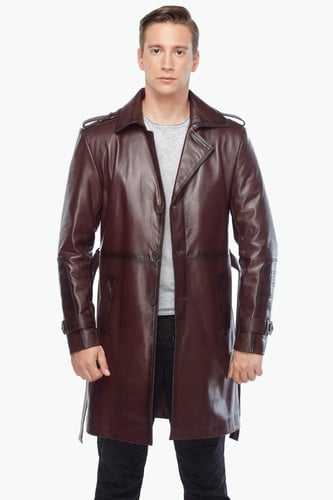 معطف ماتريكس جلد طبيعي للرجال من DERIZA - أصلي