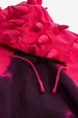 هودي رجالي وردي مريح بغطاء رأس وتفاصيل طباعة ليزر...