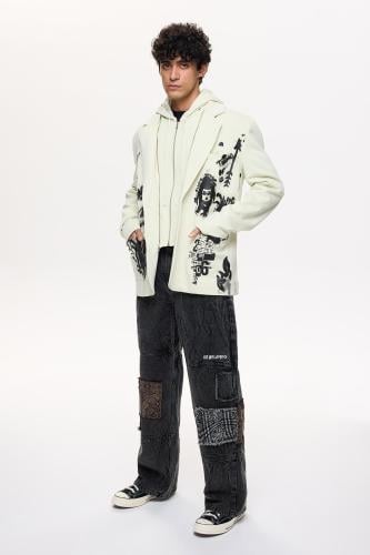 بليزر رجالي رمادي بغطاء رأس ورباط - Les Benjamins...