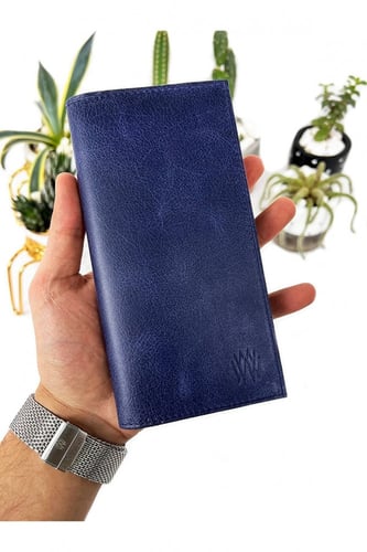 محفظة رجالي من الجلد الطبيعي مقاس 18.5*9.5 سم من B...