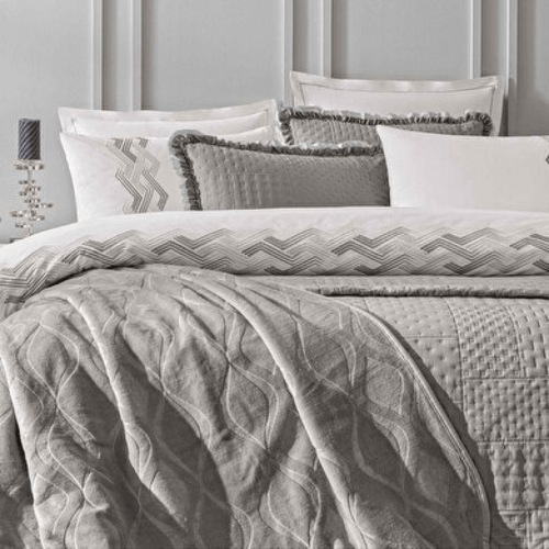 طقم مفرش عرايس مطرز - قطني ناعم - 6 قطع - Taç - تر...