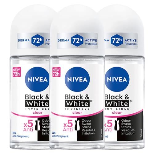 نيفيا رول أون مزيل عرق بلاك آند وايت إنفيزيبل كليي...